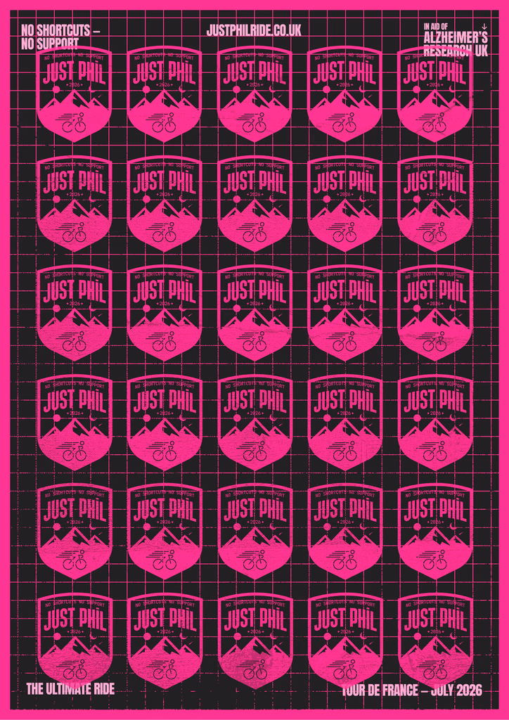 Just Phil badge design poster