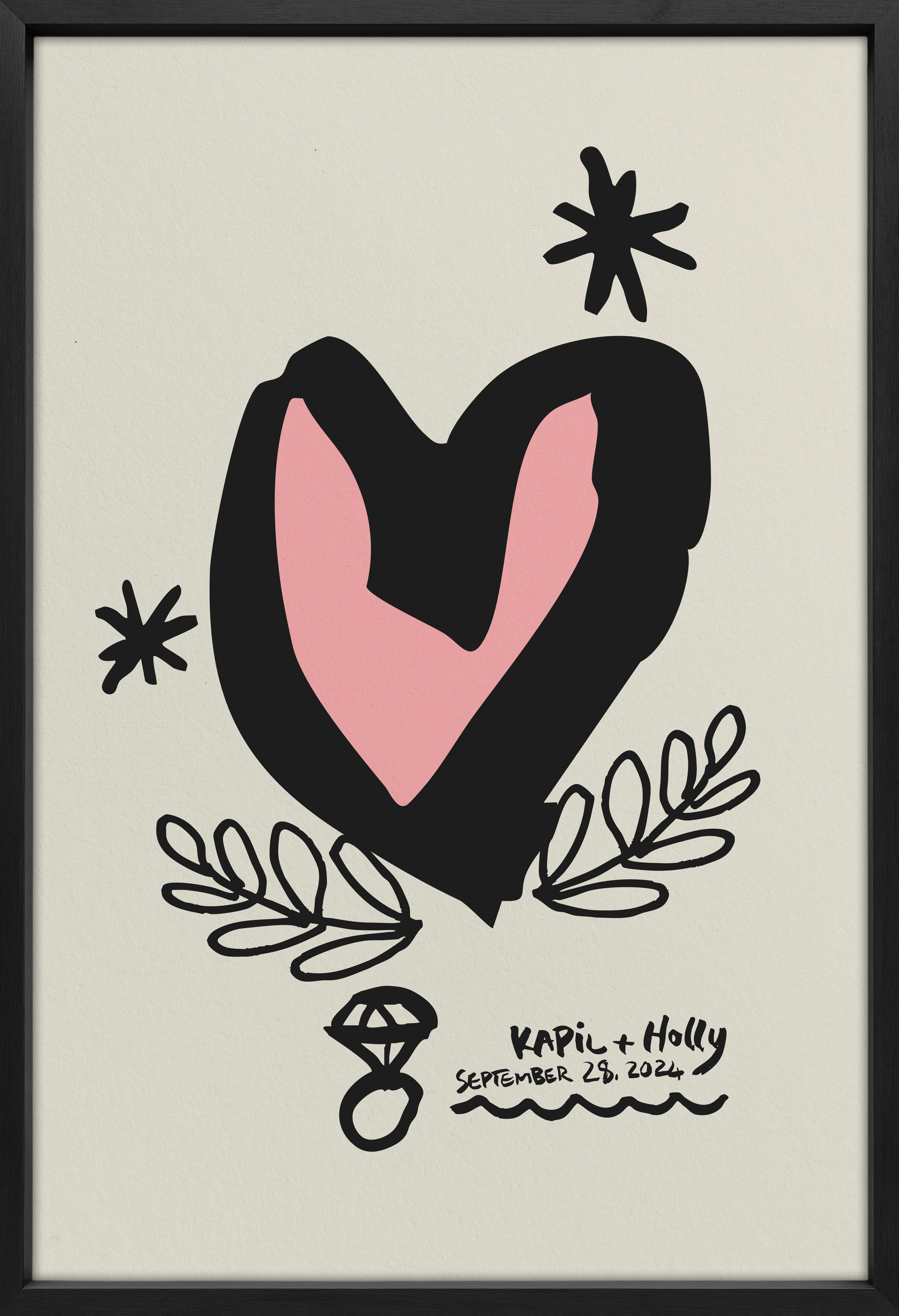 hand painted heart illustration.