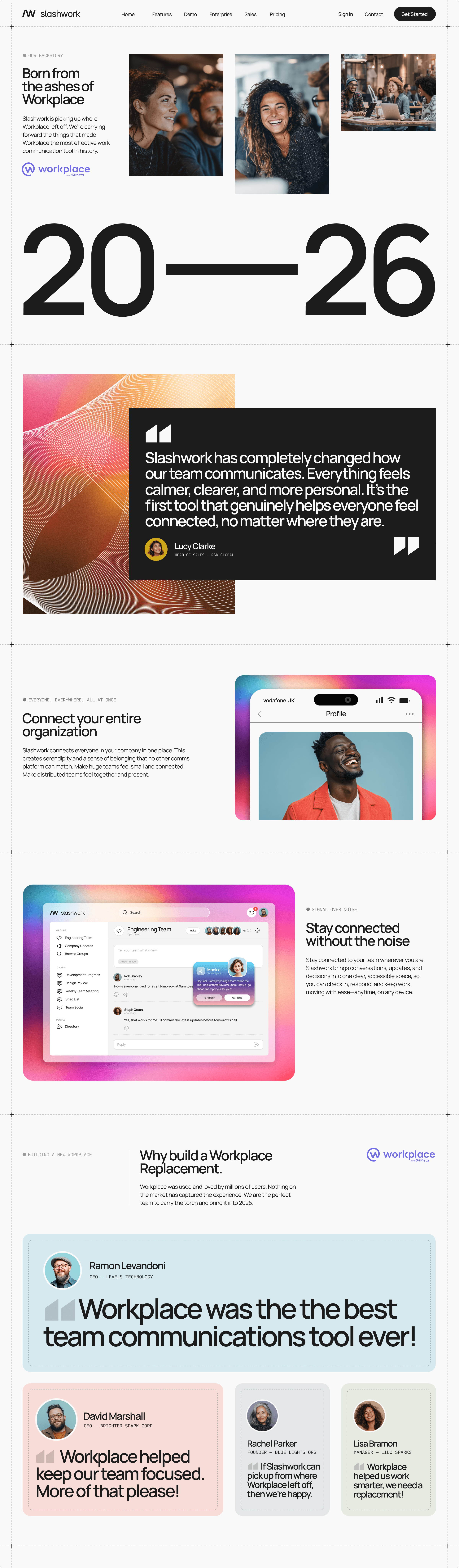 Slashwork website homescreen